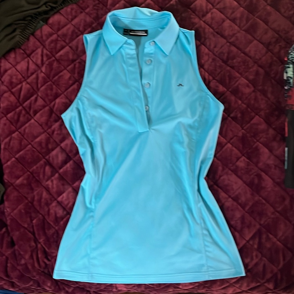 Light Blue J. Lindeburg Dena Sleeveless Polo